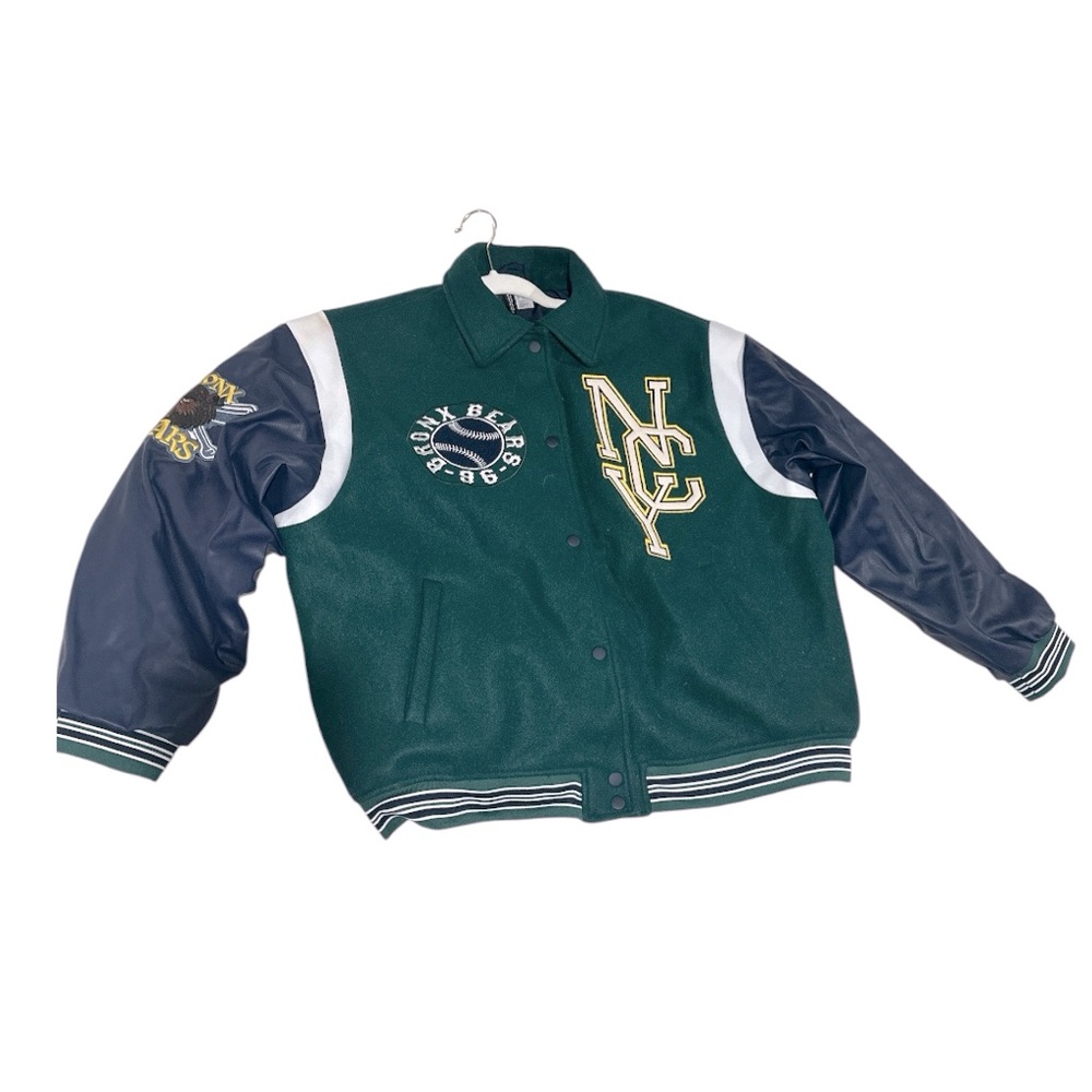 Large Bronx Bears Varsity Bomber Jacket